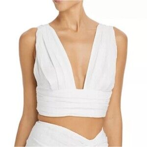 Just Bee Queen XS Sara Spa Tie Top White Gauze Tie Back Adjustable Cotton Bamboo